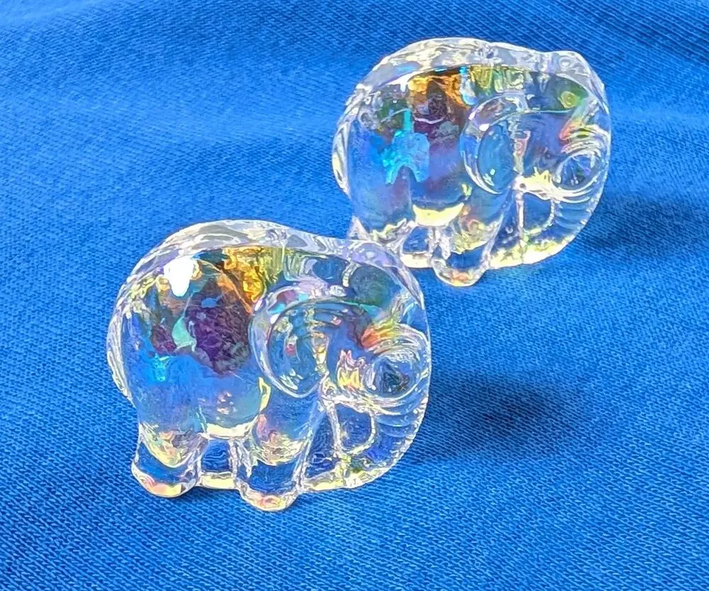 RARE Vintage Swarovski Elephant Pendant 30mm Crystal Vitrail